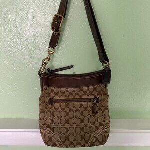 Coach Signature Jacquard Shoulder Hobo Bag